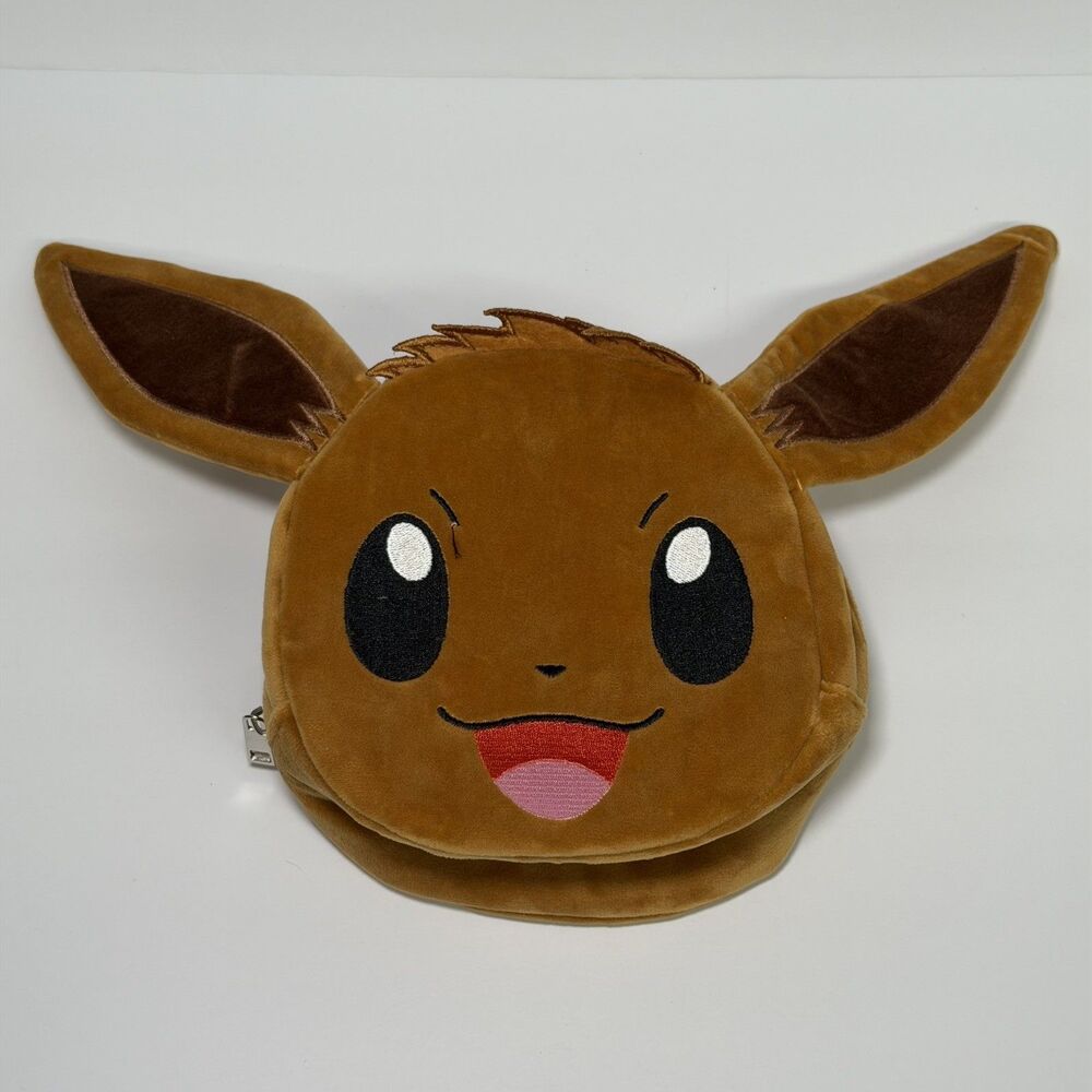 Pokemon Eevee Figural Plush Makeup Bag by BioWorld Adorable Soft Zipper Collect